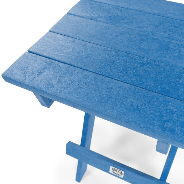 English Elm Riverstone Recycled Hdpe Folding Outdoor Bistro Table Weatherproof Patio Balcony Blue B2745P409703