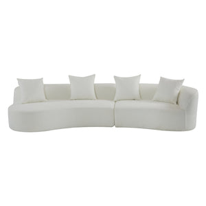 English Elm Christopher Knight Home® - 126"Curved 126" Curved Sectional Sofa - Oversized Beige Comfort With Modular Flexibility & Chic Style For Families N771P247830M_N771P247831M