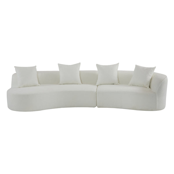English Elm Christopher Knight Home® - 126"Curved 126" Curved Sectional Sofa - Oversized Beige Comfort With Modular Flexibility & Chic Style For Families N771P247830M_N771P247831M