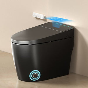 English Elm Unique Intelligent One Piece Toilet with Bidet Warm Air Dryer and Auto Sensor Seat Black W3133P476381