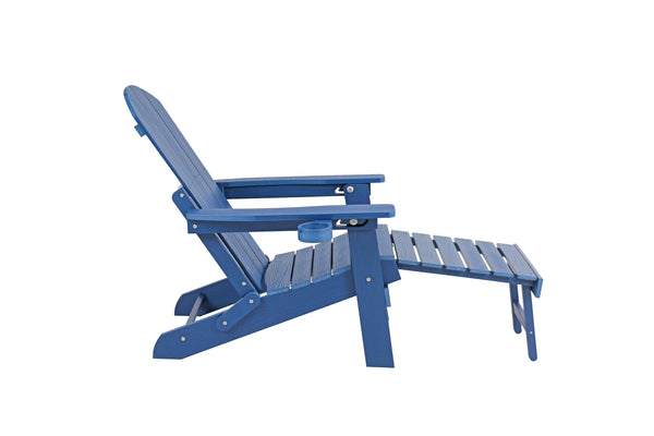 English Elm Lounge Chair - Durable Dark Blue Outdoor Seating, All-Weather Design With Stainless Steel Hardware W2085P362973