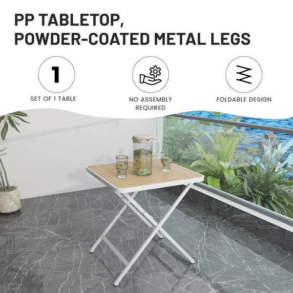 English Elm Summer 5 Piece Outdoor Dining Set Stackable Chairs Uv Resistant Pp and Metal Patio W3450S00113