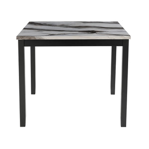 English Elm LEONCIA Espresso & White Bar Table with 4 Velvet-Like Bar Stools, Solid Wood/MDF, 26" Seat Height B201P290787