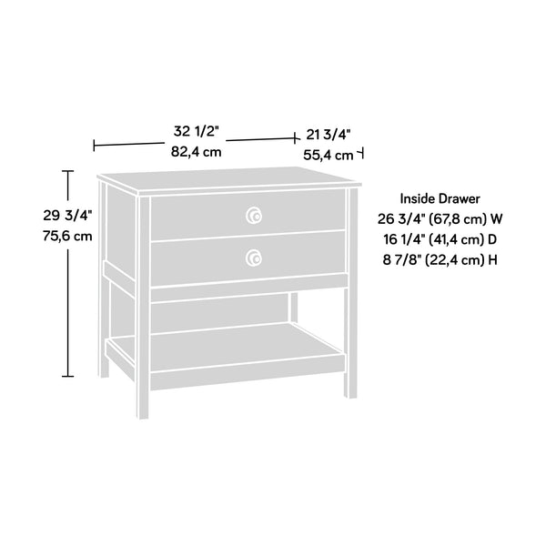 English Elm Lateral File - Warm Brown Storage Solution, Space-Saving Design For Home Or Office Organization B356P367936