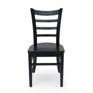 English Elm Dining Chair Set of Two Solid Rubberwood Ladder Back Farmhouse Cottage Style 67982.00MTBLK