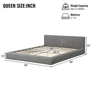 English Elm Christopher Knight Home® - [Stylish Gray Upholstered Bed] - Modern Elegance For Your Bedroom, Queen Size With Durable Support N769P241233E