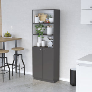 English Elm Sutton Modern 2-Door Bookcase with Concealed Cabinet & 3 Open Shelves, Multi-Finish Options B128P176171