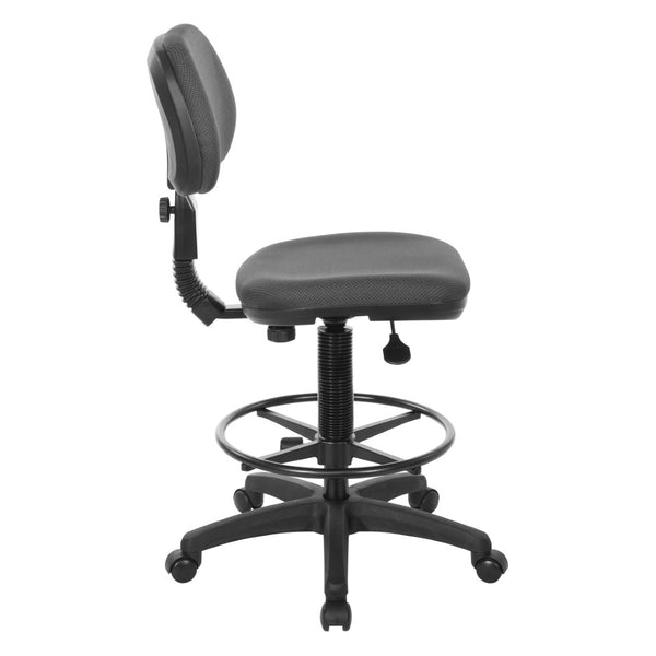 OSP Home Furnishings Sculptured Ergonomic Drafting Chair with Adjustable Footrest for Counter Height Workstations Shale DC517-295