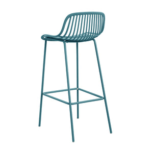 English Elm Benson Outdoor Stackable Barstools Set of 2 Uv Resistant Plastic Metal Patio Seating N776P390482B
