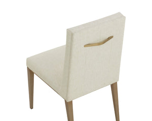 Sunpan WILBUR Dining Chair - Stylish Geralt Linen Upholstery with Channel Tufting & Metal Accents for Elegance 112278