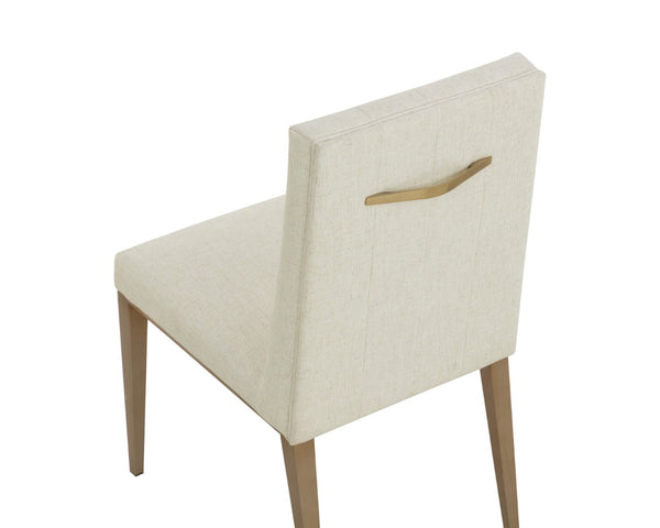 Sunpan WILBUR Dining Chair - Stylish Geralt Linen Upholstery with Channel Tufting & Metal Accents for Elegance 112278