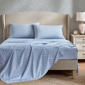 English Elm 7-piece Full Vintage Botanical Floral Reversible Comforter Set Beige Blue Microfiber B035P408240