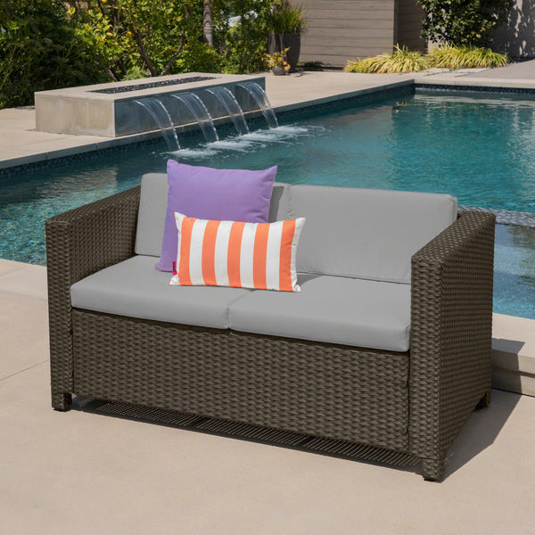English Elm Christopher Knight Home® - Puerta Handcrafted Loveseat: Durable Pe Rattan, Water-Resistant Cushions For Stylish Outdoor Comfort 52980.00BRN