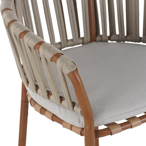 English Elm Lodi Outdoor Woven Pe Rope Barstools with Iron Frame Resort Style Set of 4 N775P268025T-S4