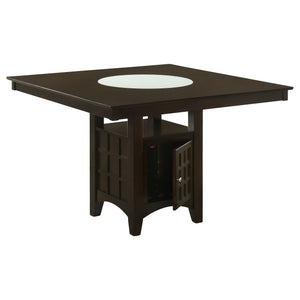 English Elm Tolland Counter-Height Cappuccino Dining Table with 1-Door Storage, Lazy Susan & Seating for Eight B062S00798