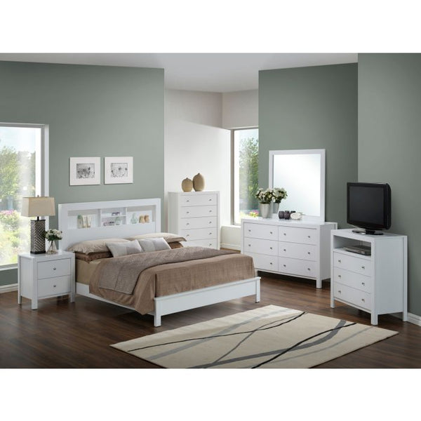 English Elm Elegant King-Sized Bed Frame - Timeless White Finish, Durable Design For Modern & Classic Bedrooms B078S00266
