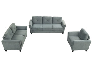 English Elm Couch Plush Modular Sectional Set In Gray Velvet – Versatile, Comfortable & Easy To Clean! W2121S00012