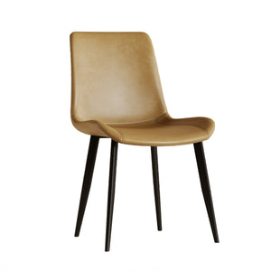 English Elm Modern PU Leather Dining Chairs with Carbon Steel Legs, Water‑Resistant, Stain‑Proof, 4-Pack for Home Brown W2699P338887