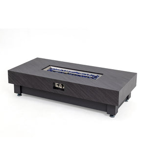 English Elm 60-INCH Modern Fire Pit Table with Stainless Steel Burner, Rain Cover, Propane Heater for Patio Gatherings Black,Stone Gray W3131P333709