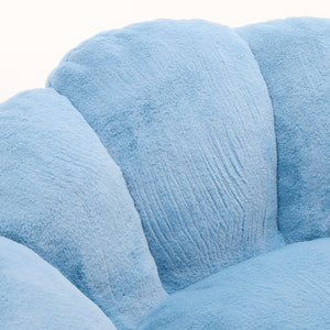 English Elm Lotus Floor Bean Bag Sofa Memory Foam Filled with Pull Ring for Living Room Bedroom Blue W2311P434594
