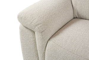English Elm Dayana Beige Boucle Power Recliner Sectional Sofa for 5 with Dual Power Recliners, Cupholders, Storage, Adjustable Headrests, Cozy D27 Foam B2726S00119