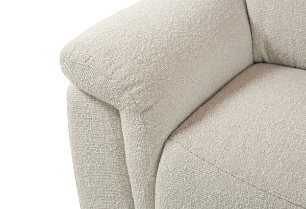 English Elm Dayana Beige Boucle Power Recliner Sectional Sofa for 5 with Dual Power Recliners, Cupholders, Storage, Adjustable Headrests, Cozy D27 Foam B2726S00119