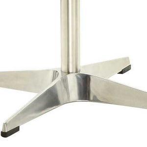 English Elm Retro Retro Brown Top Grain Leather Accent Chair with Padded Cushion, Nailhead Trim & Chrome Base B062P186468