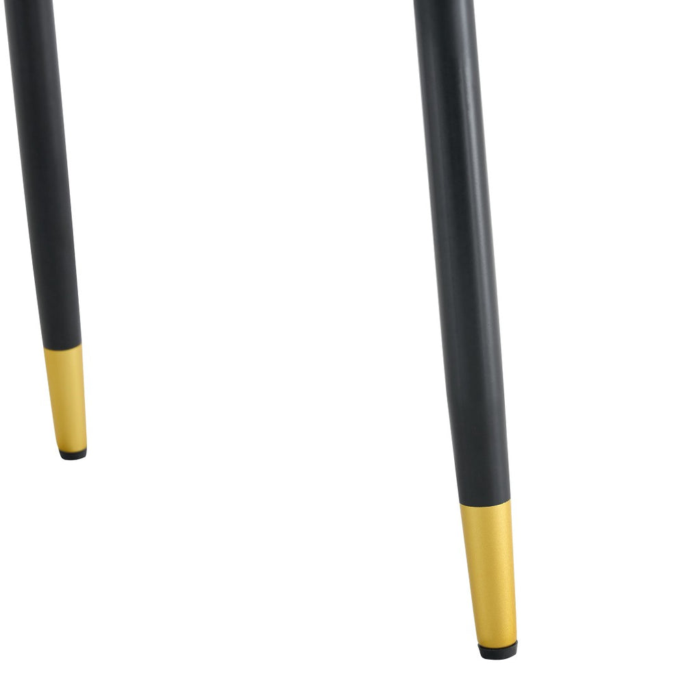 English Elm Table Set: Stylish 64.5" Wood-Textured Dining Table With 4 Brown Techno-Fabric Chairs For Modern Homes W1151S03576-GIGA