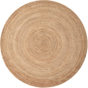 Unique Loom Braided Jute Dhaka Hand Braided Solid Rug Natural, Natural 7' 1" x 7' 1"