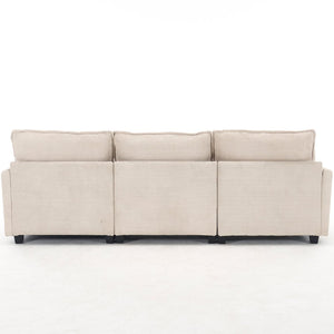 English Elm Modular Velvet Sofa - Luxurious U-Shaped Couch With Ottoman & Pillows, Perfect For Living Rooms W2705S00021-GIGA