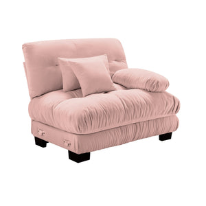 English Elm Pariss Modular Rsf Sectional Unit Blush Chenille Armless Sofa with Foam Cushioning W714P253477