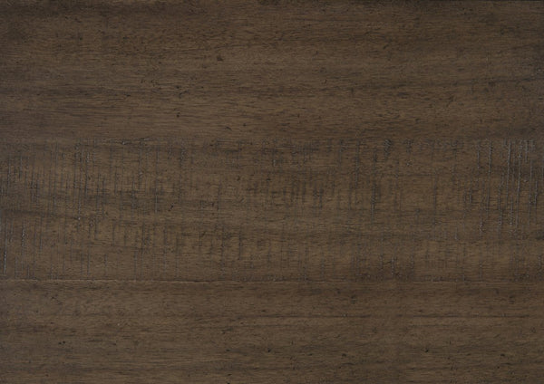 English Elm Contemporary Acacia Veneer Extendable Dining Set with Six Upholstered Gray Fabric Chairs B011S01603