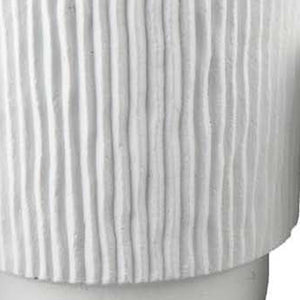 English Elm Zeri White Terracotta Ribbed Planter Set Three Graduated Vessels for Stylish Interiors B056P417003