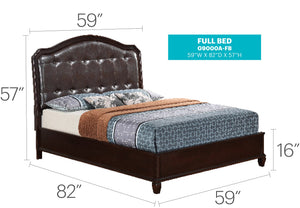 English Elm Triton Full Bed Cappuccino – Durable Particle Board, Transitional Style, 57"H x 59"W x 82"D Comfort B078S00518