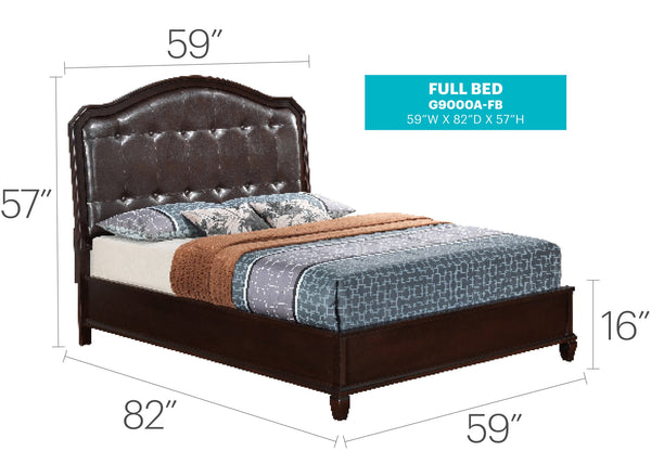 English Elm Triton Full Bed Cappuccino – Durable Particle Board, Transitional Style, 57"H x 59"W x 82"D Comfort B078S00518