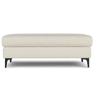 English Elm Ava Mid Century Upholstered Bench Ottoman with Powder Coated Legs for Living Room Cream B136P436946