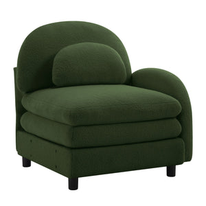 English Elm Vitoria Curved Sectional Sofa Plush Teddy Fleece Modular Living Room Lounge Piece W5656P454369