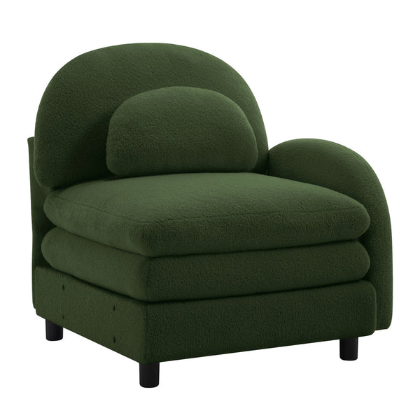 English Elm Vitoria Curved Sectional Sofa Plush Teddy Fleece Modular Living Room Lounge Piece W5656P454369