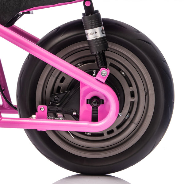 English Elm 24v300w Kids Electric Muscle Motorcycle with Dual Suspension Wide Eva Tires and Twist Throttle Pink W1578P382508