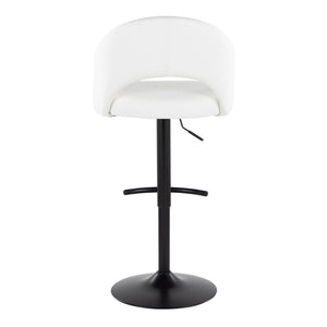 English Elm Adjustable Swivel Barstools Set of 2 Faux Leather Padded Seat Black Metal Base B202S02010