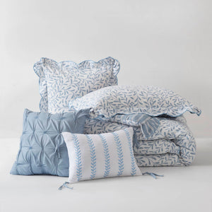 English Elm 5-piece King Comforter Set Soft Microfiber Printed Bedding with Coordinated Shams and Pillows Blue B035P482939