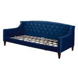 English Elm Lucy Upholstered Button Tufted Sofa Bed, Navy Blue Velvet