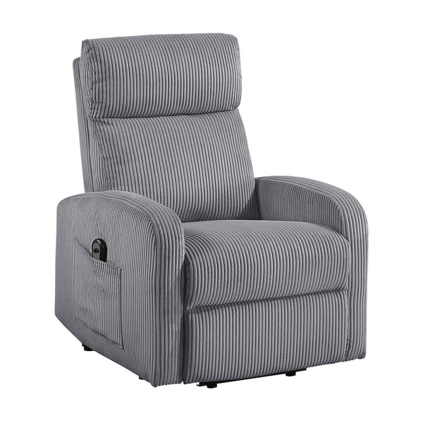 English Elm Contemporary Power Lift Chair Recliner with Plush Corduroy, Foam-Over-Coil Support & Side Pocket Dark Gray 31 L x 29 W x 24 H B011P395830