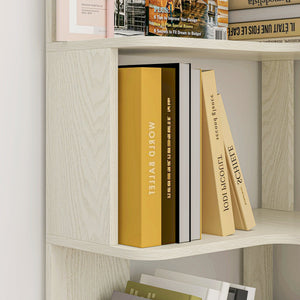 English Elm 90cm L-shaped Corner Bookshelf Five Tier Open Storage for Office Bedroom Living Room W2899P444148
