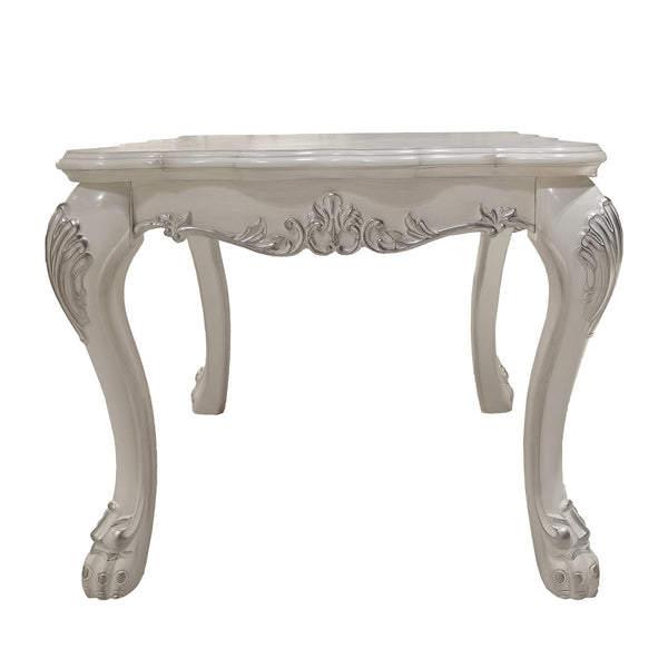 English Elm Bone Bone-White End Table Rectangular Claw Leg Accent Table 24.2"H Elegant Versatile Surface Stylish Decor Enhancer B062P209074