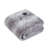 Beautyrest Zuri Glam/Luxury Faux Fur Heated Wrap with Built-in Controller BR54-2781 Grey