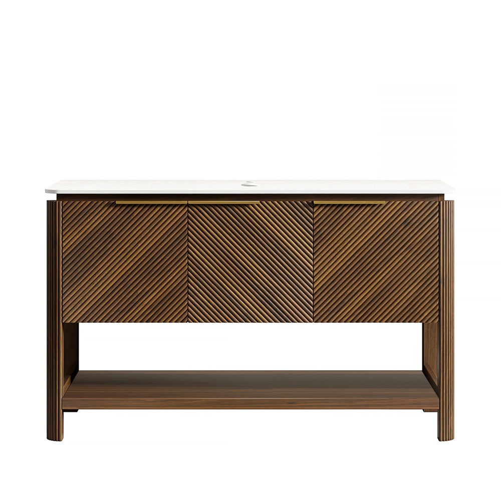 English Elm Nyah Carrara Sintered Stone Vanity Countertop with Undermount Ceramic Basin 48 Inch W2615P346334