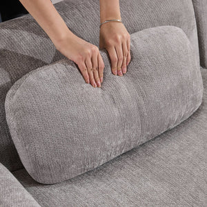 English Elm Modular Chenille Deep Seat Sectional Sofa with Bamboo Frame for Living Room Lounge Grey W1829S00072