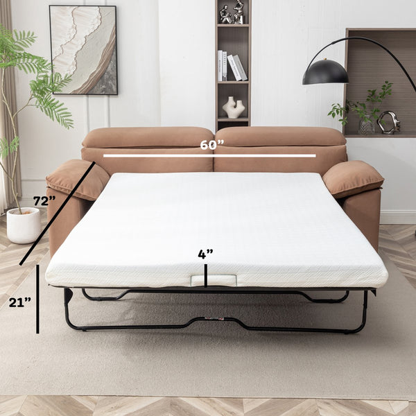 English Elm 2-Seater Convertible Sofa Bed - Stylish Faux Leather, Durable Wooden Frame, Space-Saving Comfort B347P409789