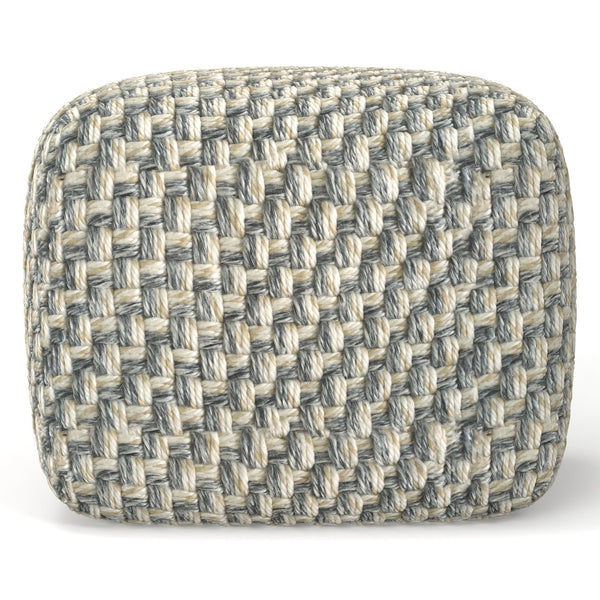 English Elm Beatrix Handwoven Square Pouf Neutral Boho Footrest for Living Room or Bedroom B136P427590
